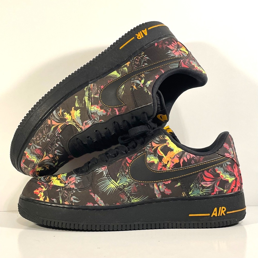 Nike Mens Size 12 Air Force 1 '07 LV8 Floral Pack Black BV6068-001 - Picture 4 of 10